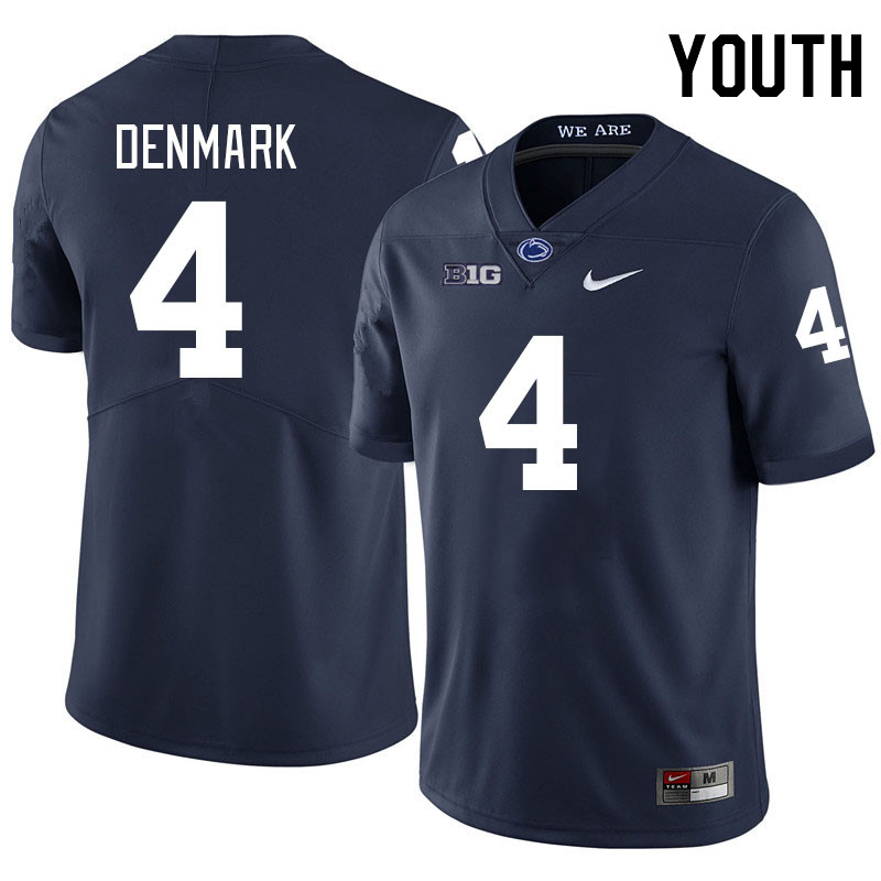 Youth #4 Tyseer Denmark Penn State Nittany Lions College Football Jerseys Stitched-Navy